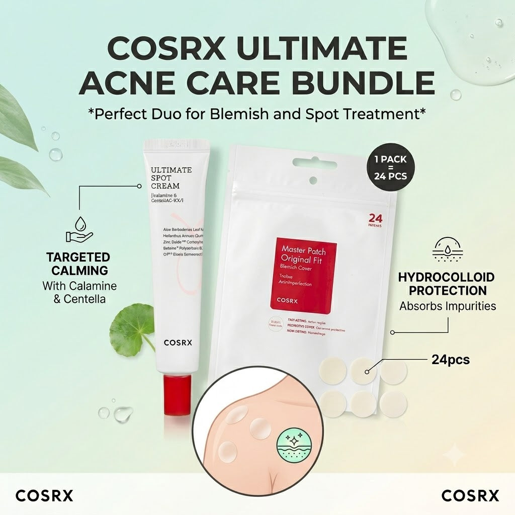 COSRX AC Bundle Ultimate Spot Cream + Acne Pimple Master Patch (2x24 Patches)